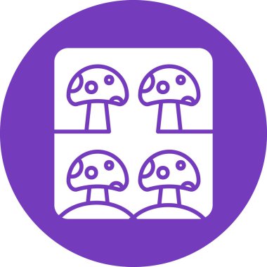 mantarlar simge vektör illüstrasyonunu ayarlar