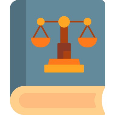 Adalet kitabı simgesi, modern tasarım illüstrasyonu