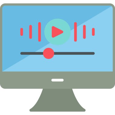 Müzik videosu modern simgesi, vektör illüstrasyonu