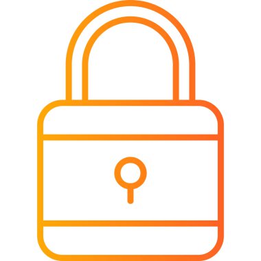 Asma kilit. Web simgesi vektör illüstrasyonu 