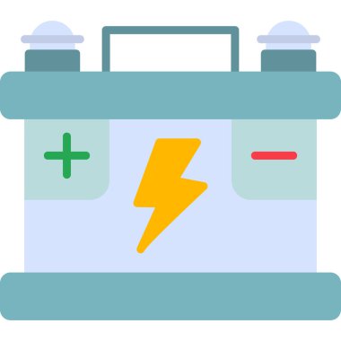 Araba aküsü. vektör çizim