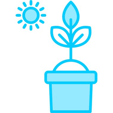 Fotosentez. Web simgesi vektör illüstrasyonu