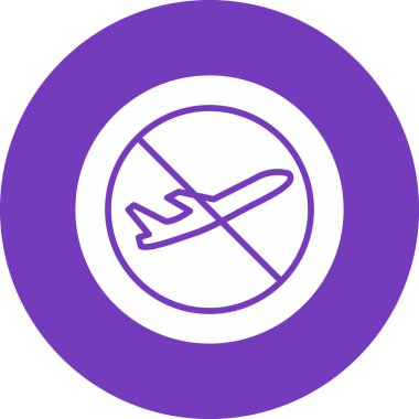 Uçma alanı yok basit simge, vektör illüstrasyonu