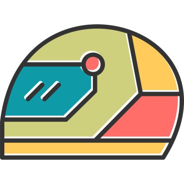 Miğfer. Web simgesi basit illüstrasyon 