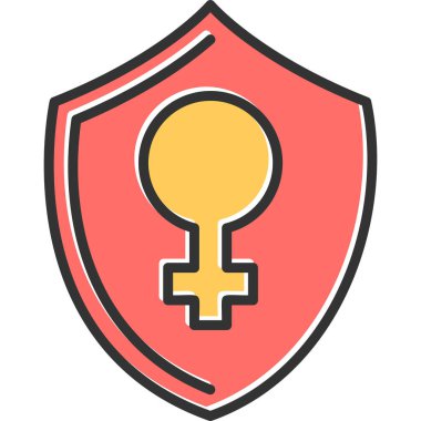 kalkan simgesi vektör illüstrasyonu, kadın simgesi