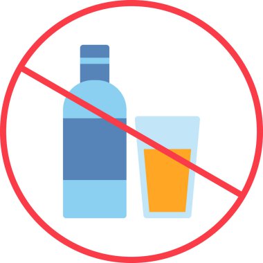 Alkol yok basit web simgesi vektör illüstrasyonu