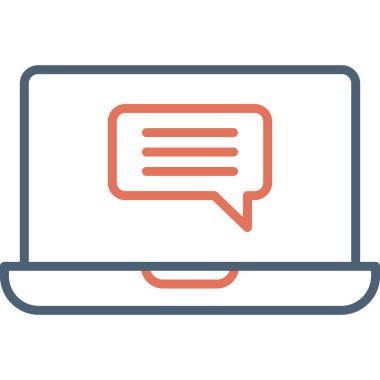 Çevrimiçi İletişim simgesi vektör illüstrasyonu