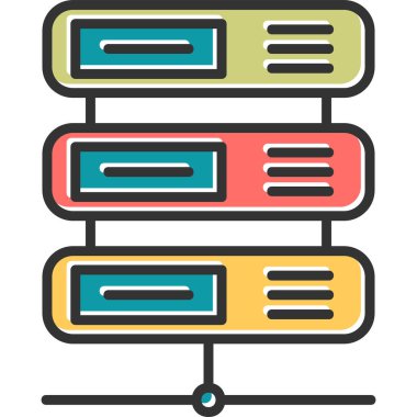 Sunucu. Web simgesi basit illüstrasyon