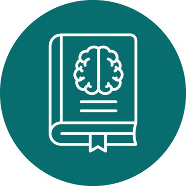 Nöroloji kitabı simgesi, modern tasarım illüstrasyonu