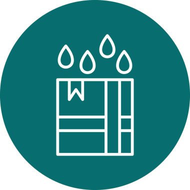 Yağmur damlası simgesi altındaki paket basit illüstrasyon 