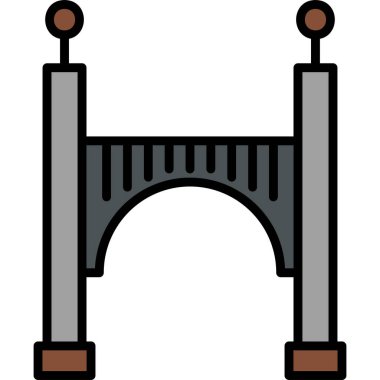 Köprü modern simgesi, vektör illüstrasyonu