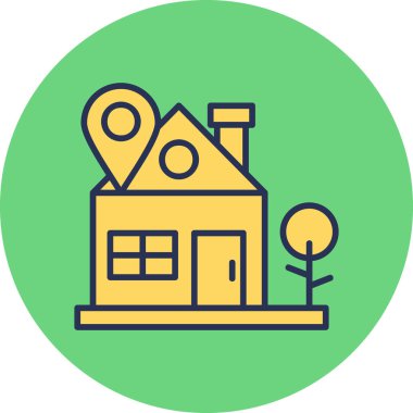 Home Location pin. web icon simple illustration