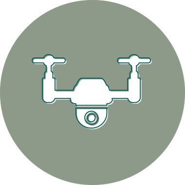 Drone simgesi, vektör illüstrasyonu basit tasarım