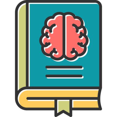 Nöroloji kitabı simgesi, modern tasarım illüstrasyonu