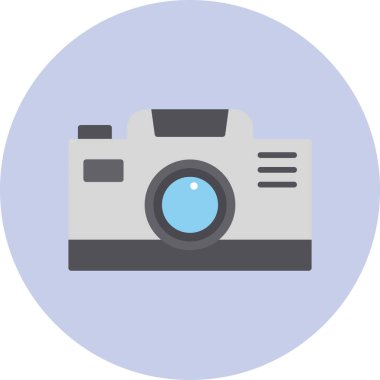 Fotoğraf Kamerası Simgesi. Vektör İllüstrasyonu