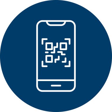 QR kodlu cep telefonu, web illüstrasyon tasarımı