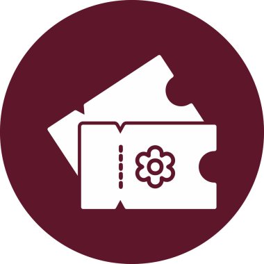 Ticket web icon, simple illustration