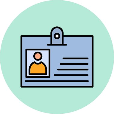 Kimlik kartı simgesi, vektör illüstrasyonu basit tasarım