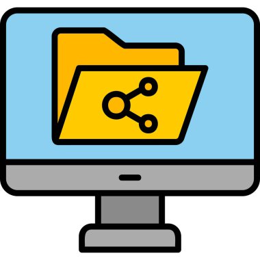 Dosya paylaşım simgesi, vektör illüstrasyonu