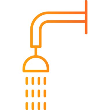 Duş ikonu. beyaz renk vektör illüstrasyonu