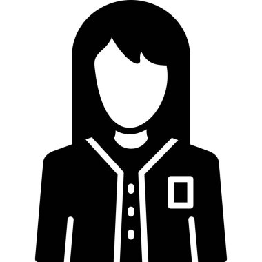 Kadın. Web simgesi basit illüstrasyon