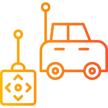 Uzak araba modern simgesi, vektör illüstrasyonu