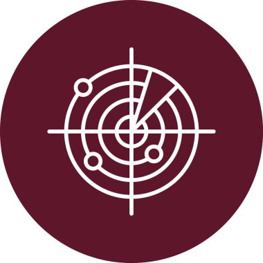 Radar. Web simgesi vektör illüstrasyonu