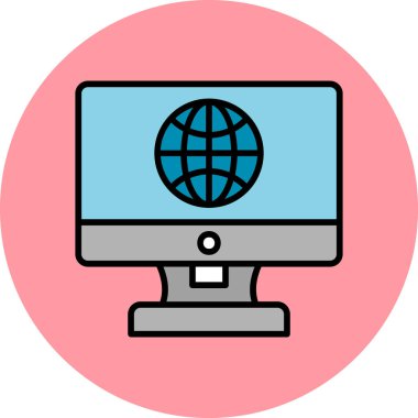 İnternet web simgesi basit illüstrasyon