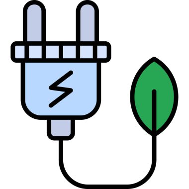 Yeşil Enerji Ağı simgesi basit bir illüstrasyon