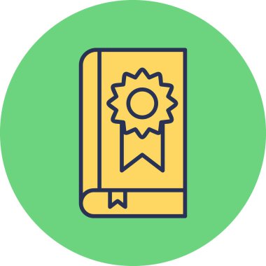 Kitap madalyası ikonu, modern tasarım illüstrasyonu