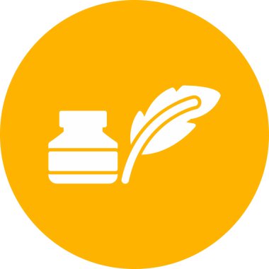 Quill ve mürekkep modern ikon vektör çizimi