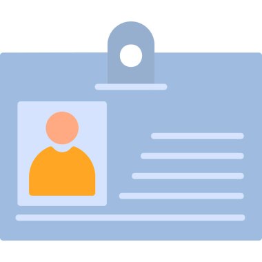 Kimlik kartı simgesi, vektör illüstrasyonu basit tasarım