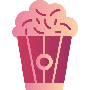 Popcorn modern simgesi, vektör illüstrasyonu