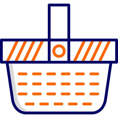 Piknik sepeti simgesi, vektör illüstrasyonu