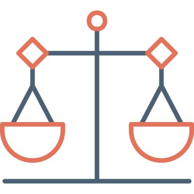 Adalet. Web simgesi vektör illüstrasyonu 