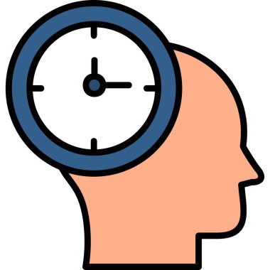 Saat zamanı insan kafası, akıllı telefon aygıtının dijital çizimi 