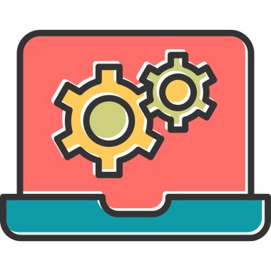 Bilgisayar. Web simgesi basit illüstrasyon