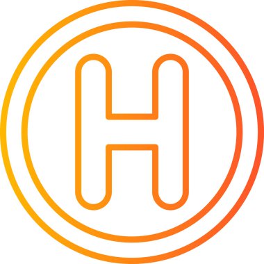 Heliport modern simge vektör illüstrasyonu