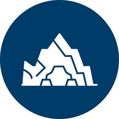 Mağara simgesi, ağ basit illüstrasyon