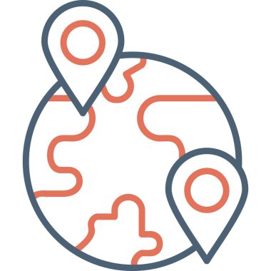 Dünya Turizm Ağı simgesi basit gösterim 