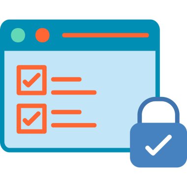 Güvenli veri ve tarayıcı penceresinin vektör illüstrasyon simgesi