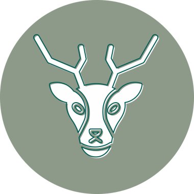 Geyik. Web simgesi basit illüstrasyon