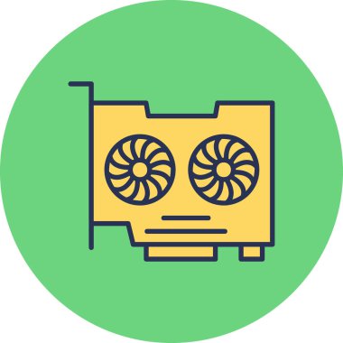 Gpu modern simgesinin vektör illüstrasyonu