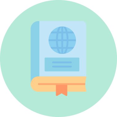 Coğrafya kitabı simgesi, modern tasarım illüstrasyonu