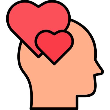 Aşk ikonu, modern tasarım illüstrasyonunda