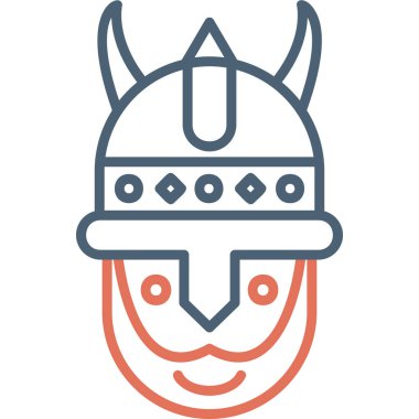 Şövalye Avatar 'ın düz vektör çizimi. Viking simgesi