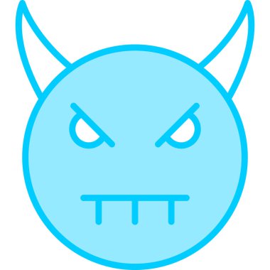 Şeytan surat. Basit bir çizim. Kötü sembol  