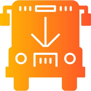 Otobüs simgesi, modern tasarım illüstrasyonu