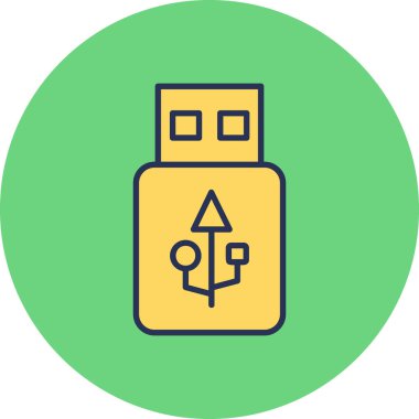usb flash disk vektör illüstrasyonu
