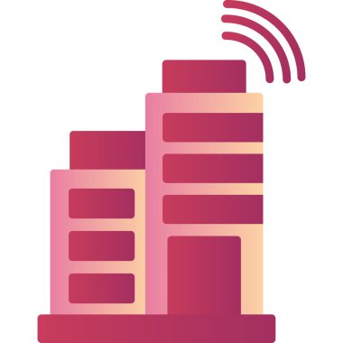 Akıllı şehir. Web simgesi basit tasarım